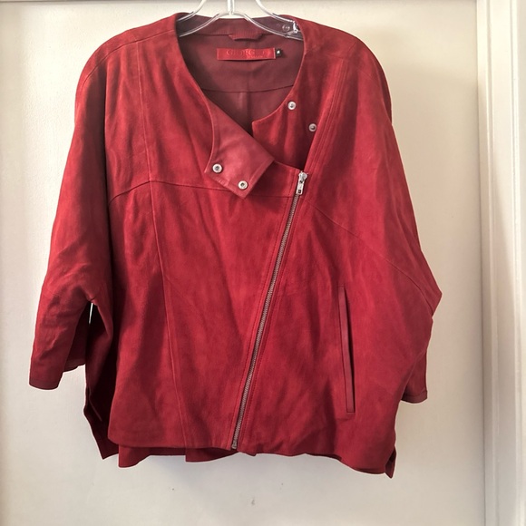georgio & mario Jackets & Blazers - georgio & mario  jacket suede 3/4 sleeve burgundy sz fr36 usa m